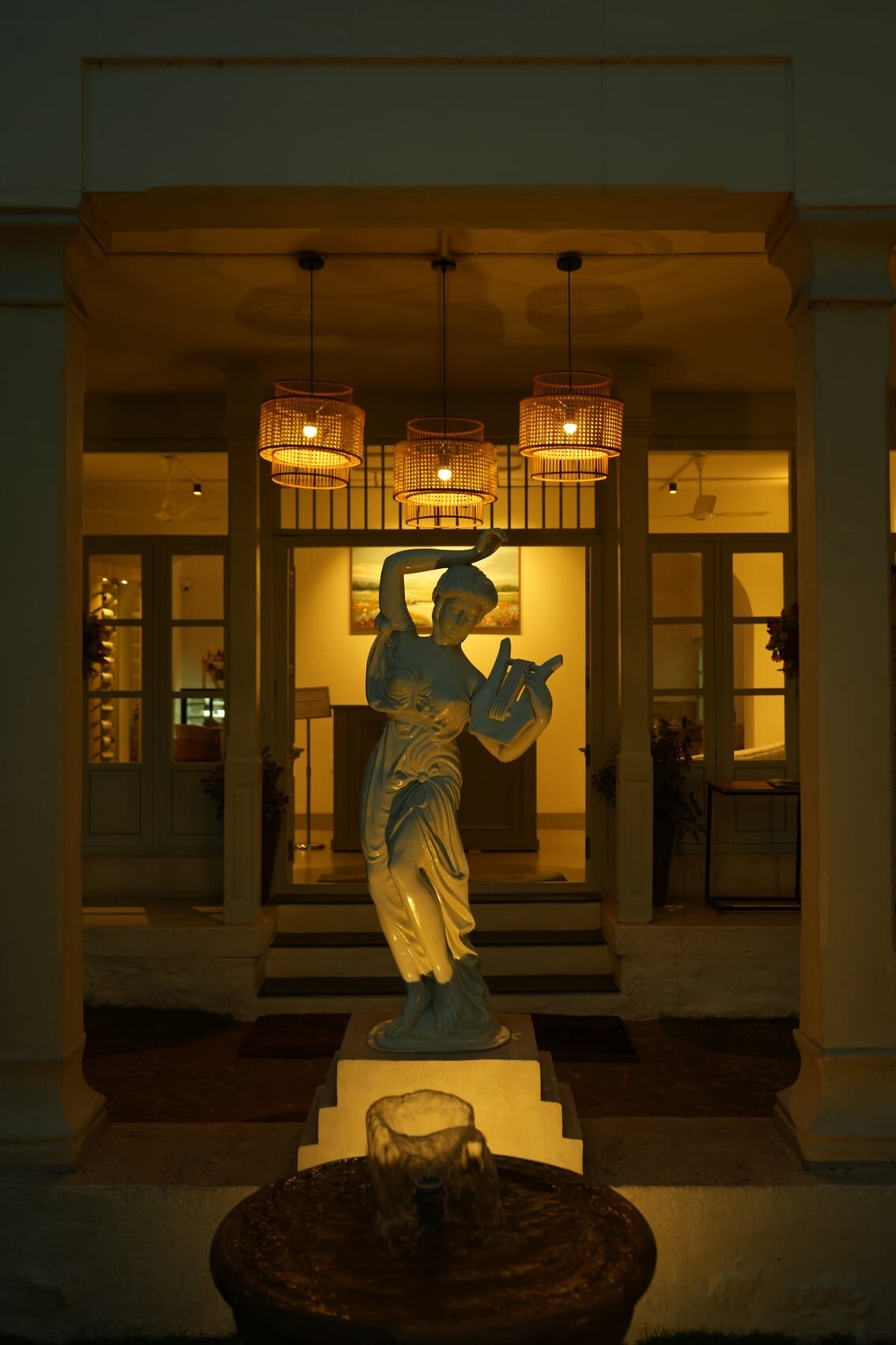 Arches and courtyard at The Sorrento, Mysuru