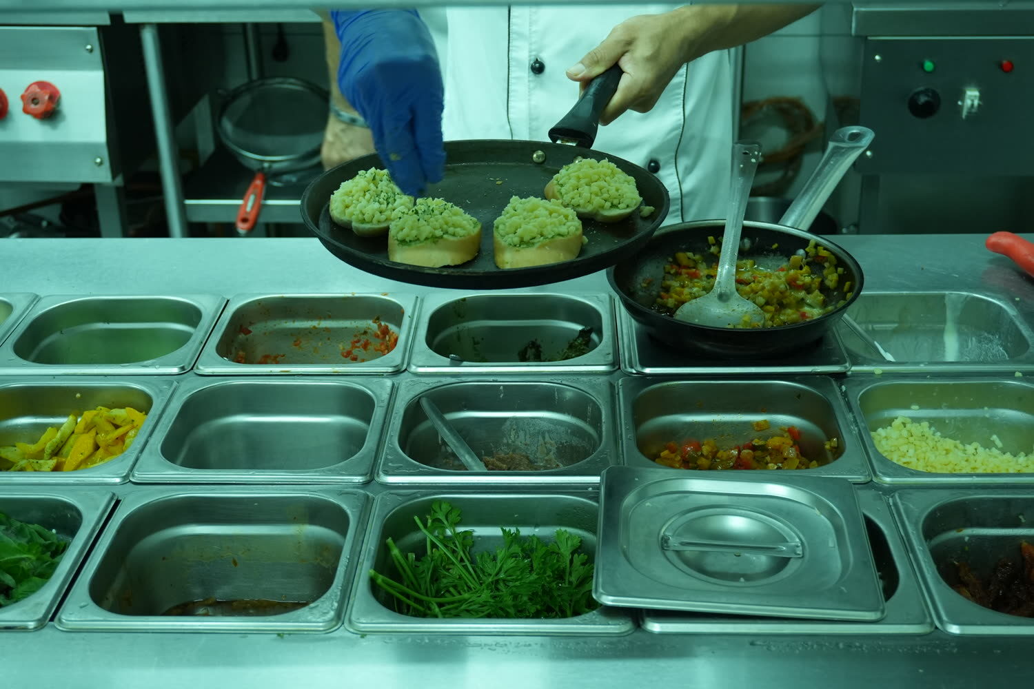 Inside the kitchen at The Sorrento
